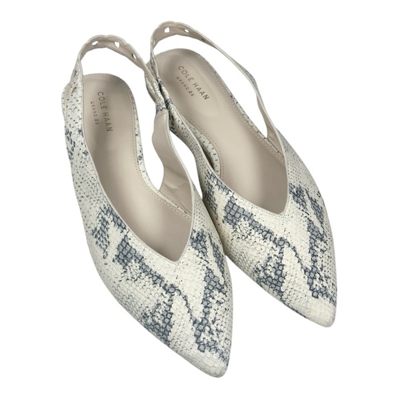 Cole Haan Snakeprint Slingback Pointed Toe Flats Merrit Skimmer Women’s size 11B - Picture 14 of 14